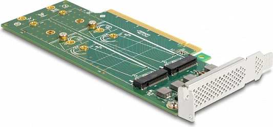 Kartë zgjerimi PCIe DeLOCK PCIe 4.0 x16 në 4x M.2 NVMe (Key M) 22110/2280/2260, low-profile, metalike