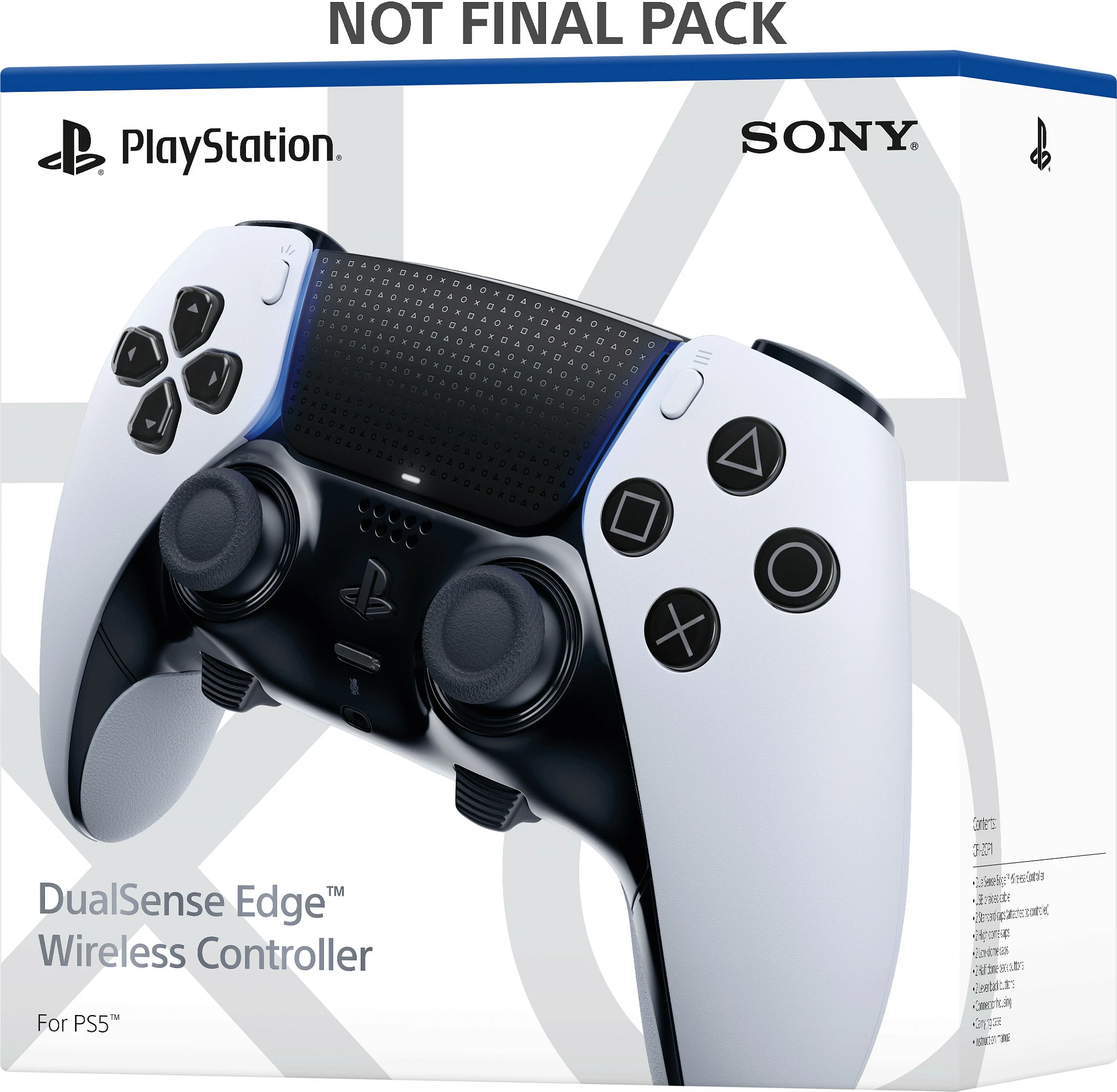 Gamepad Sony DualSense Edge për PlayStation 5, Wireless Bluetooth, Zi/Bardhë