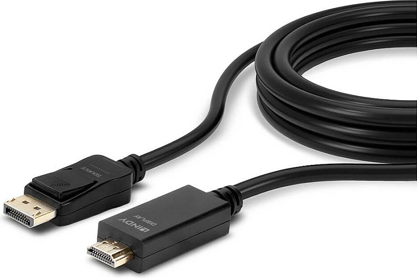 Kabllo DisplayPort në HDMI LINDY 10.2G, 0.5m, 4K 30Hz, e zezë