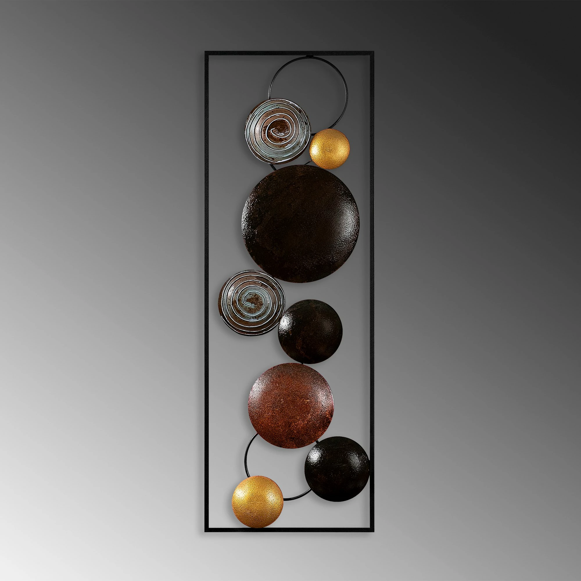 Aksesor dekorativ metalik për mur Wallity, teksturë, shumëngjyrësh, 32x90x4cm