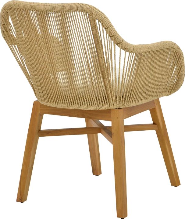 Tavolinë me karrige Kalie-Wooly 7 copë, hije natyrale-bezhë, 220x90x75cm