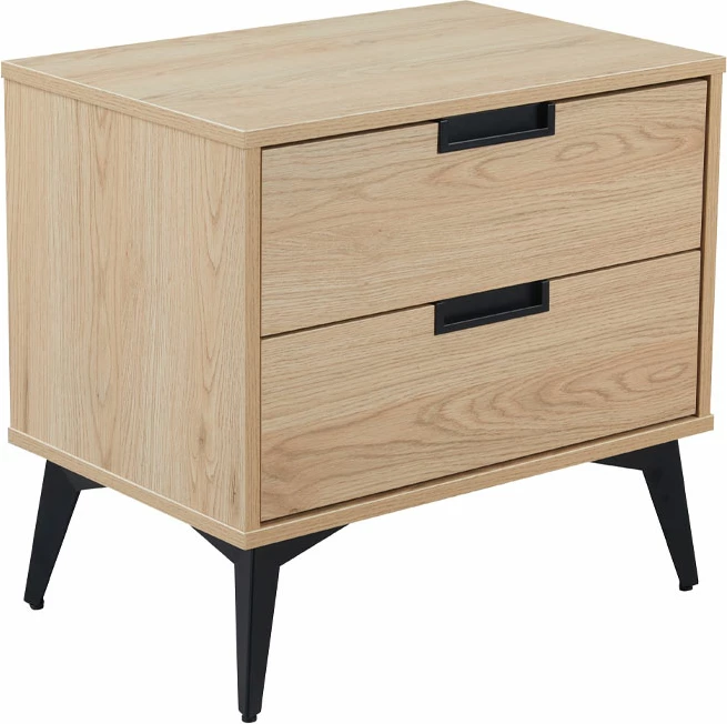 Komodinë NEON me 2 sirtarë, natyrale, 58x39x55