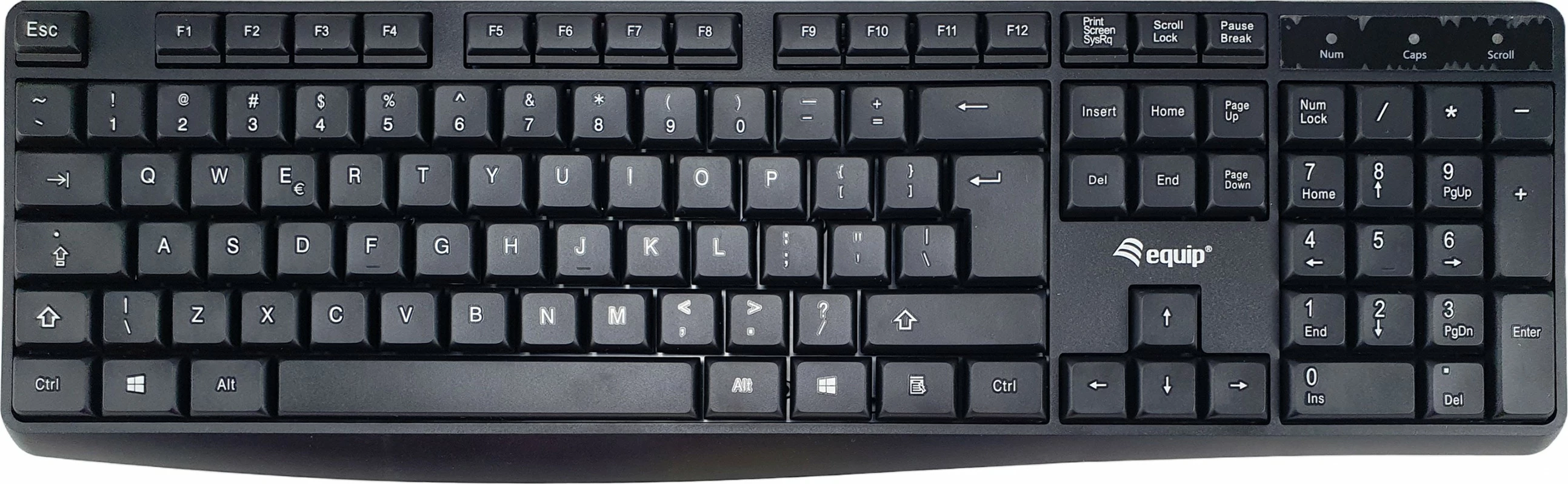 Tastierë EQUIP, USB, QWERTY, Full-size, e zezë