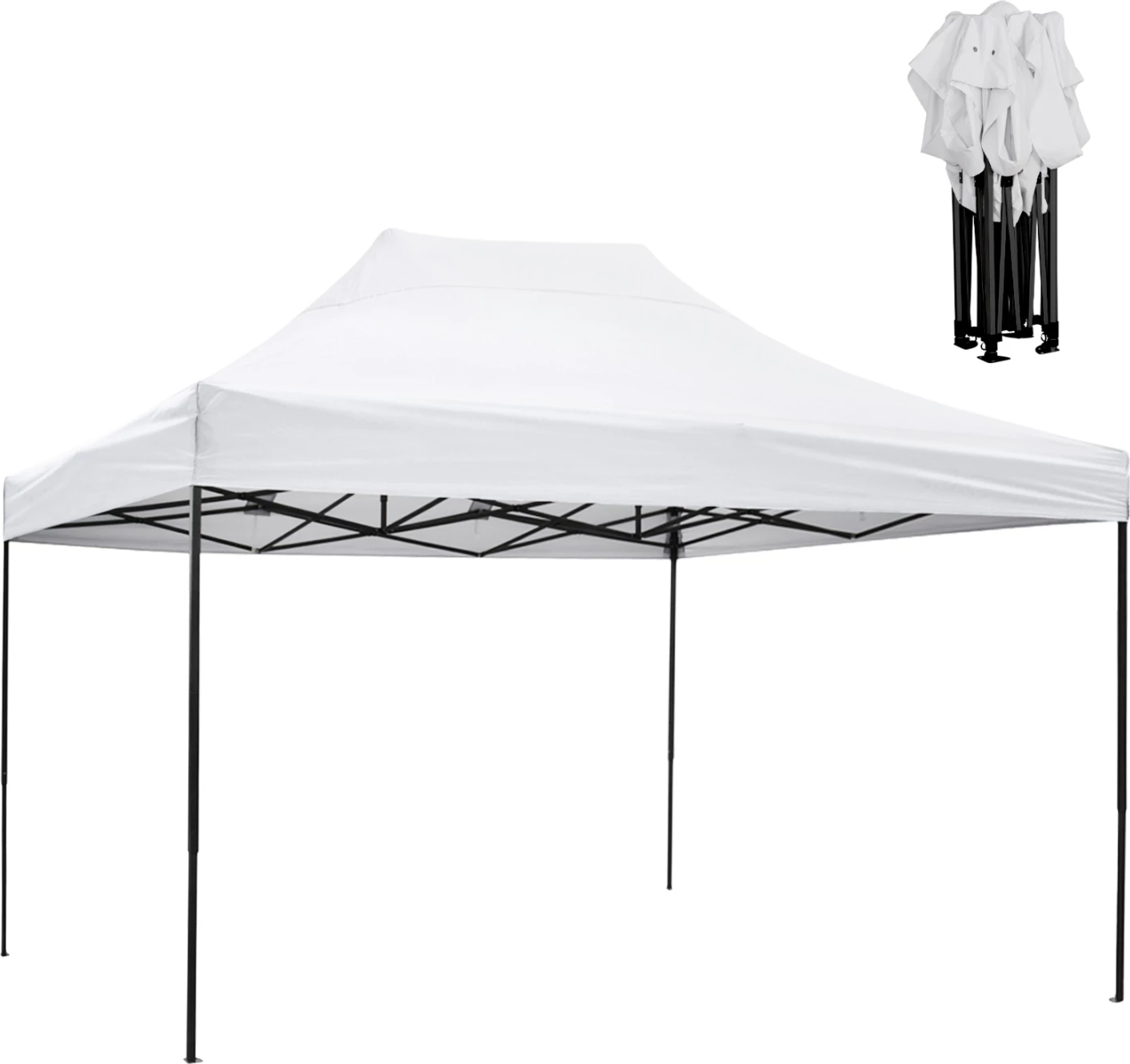 Tendë e palosshme GAZEBO MATTHEW FH6311, kornizë metalike e zezë, hije e bardhë, 3x4.5x3.10Hm