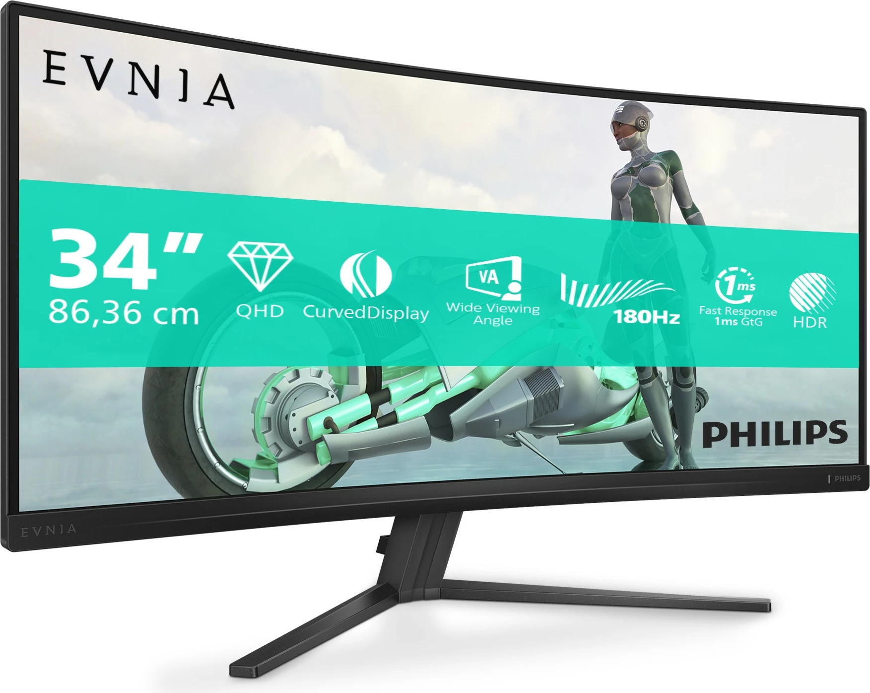 Monitor Philips 34M2C3500L, 34 inç, UltraWide, 3440x1440, Charcoal