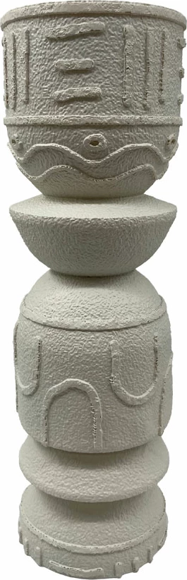 Mbajtës qiriri antik, polirezine e bardhë, 10x10x32cm