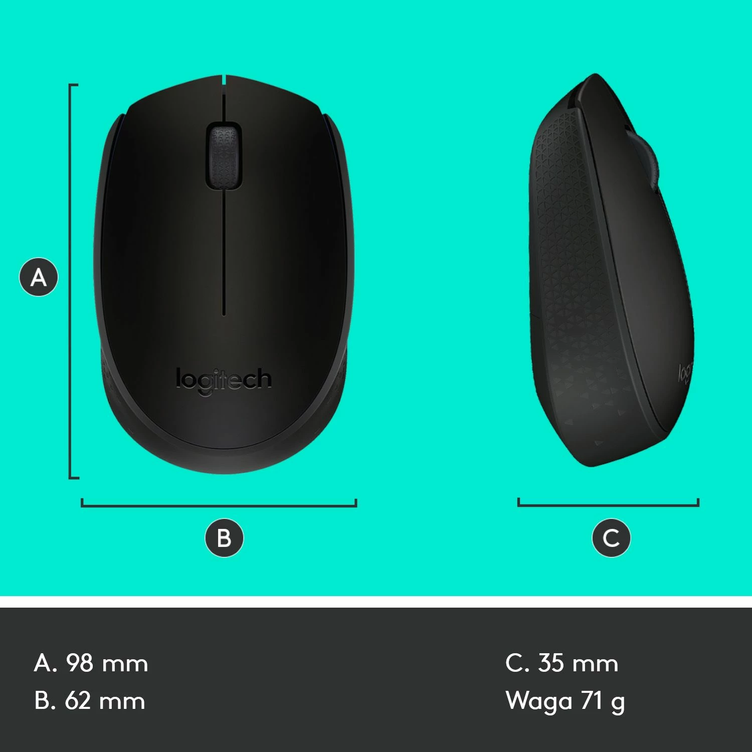 Maus Logitech B170 910-004798, wireless, USB nano receiver, 1000 DPI, i zi