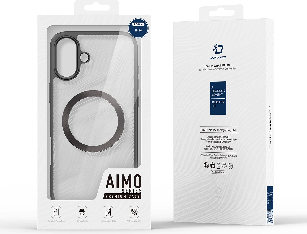 Mbështjellës Dux Ducis Aimo Mag për iPhone 16, MagSafe, i zi