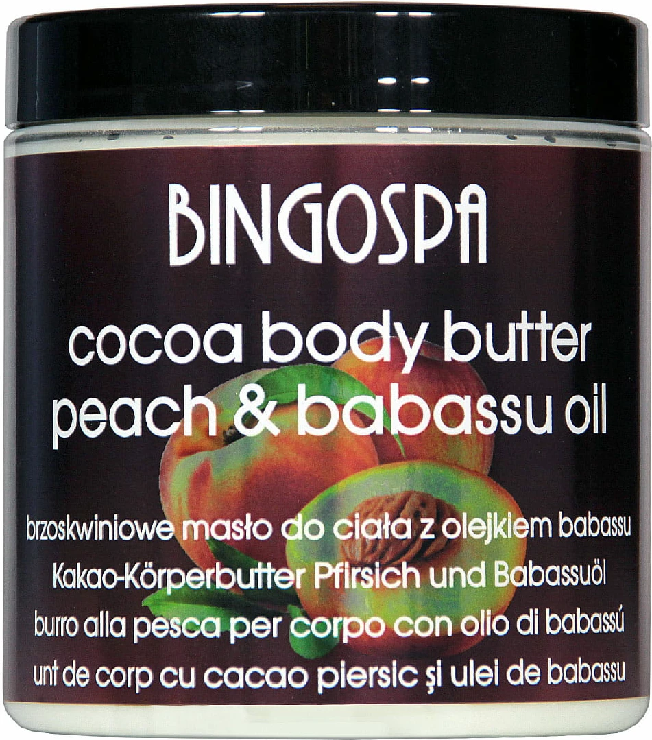Buter për trup BingoSpa Peach me vaj Babassu për femra 250g