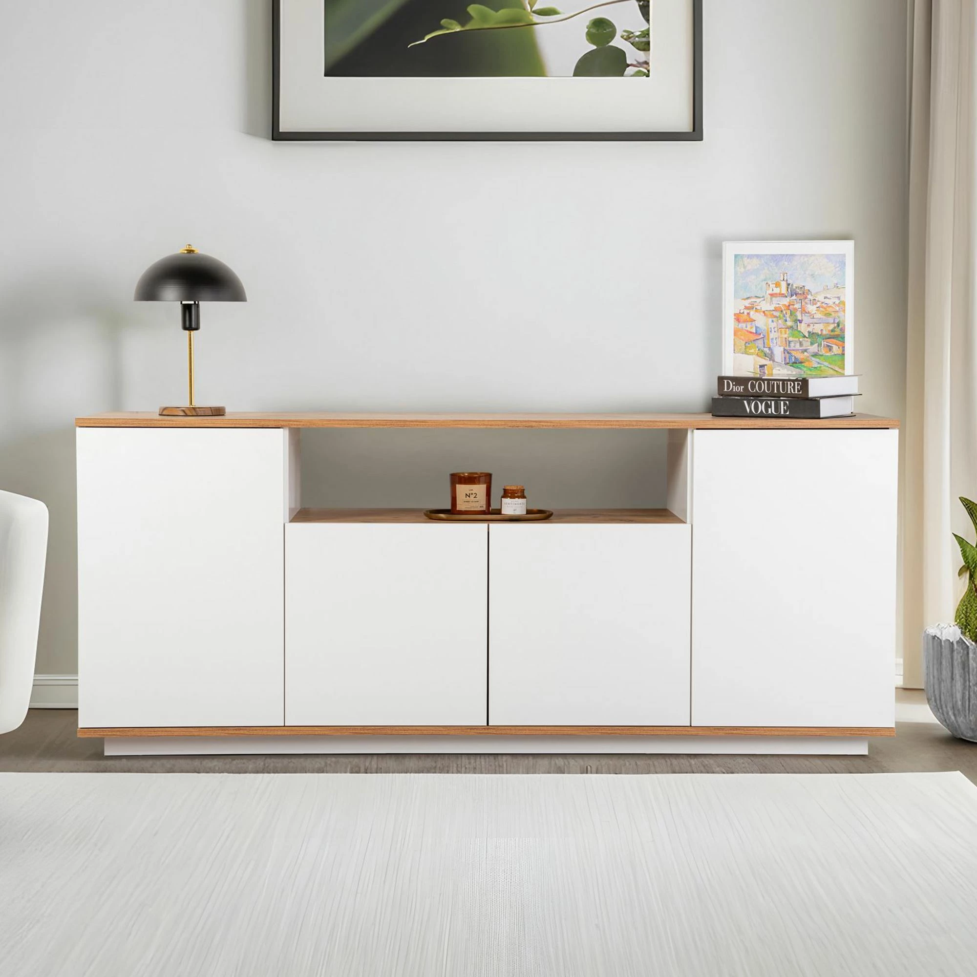 Konsol Skye Decor, Arista, e bardhë, Atlantic Pine