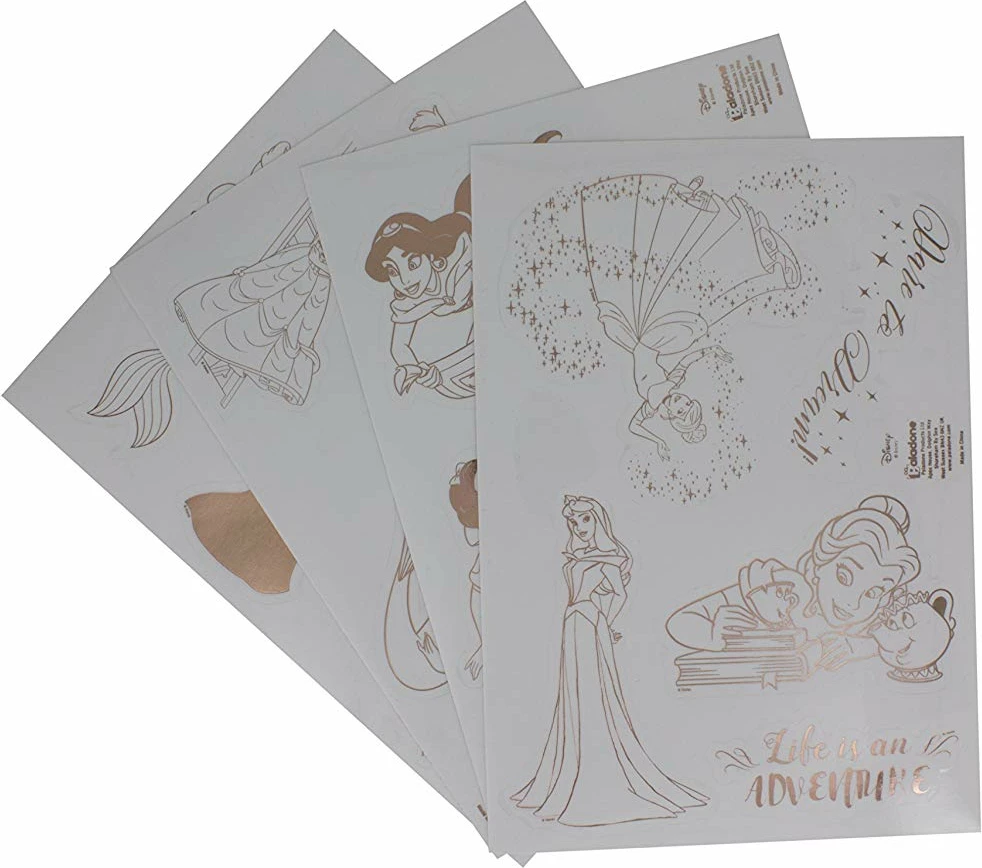 Set stikera vinil Paladone Disney Princess, 4 fletë A5