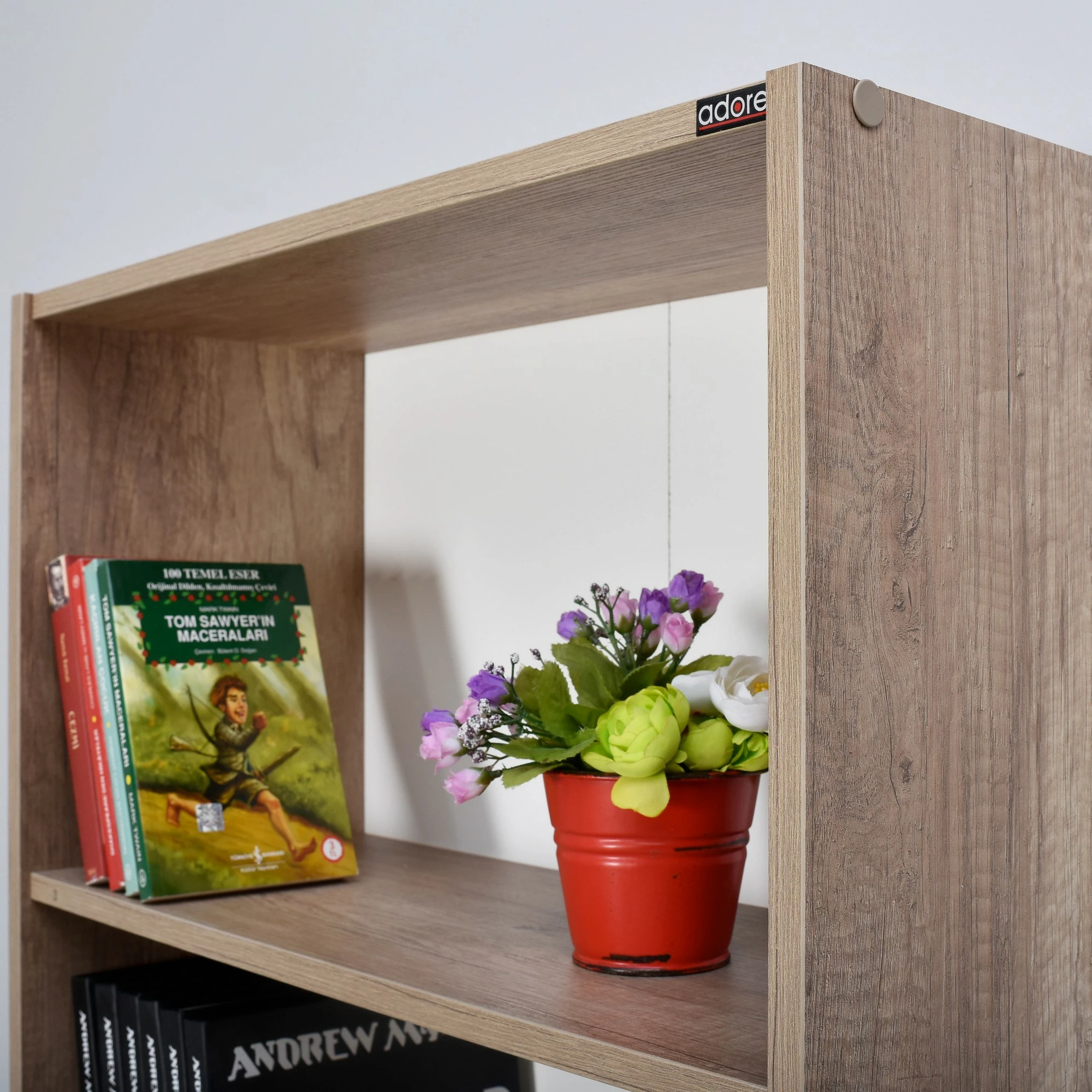 Raft librash Hanah Home, Ktp-350-Tt-1, ngjyrë arr e çelët