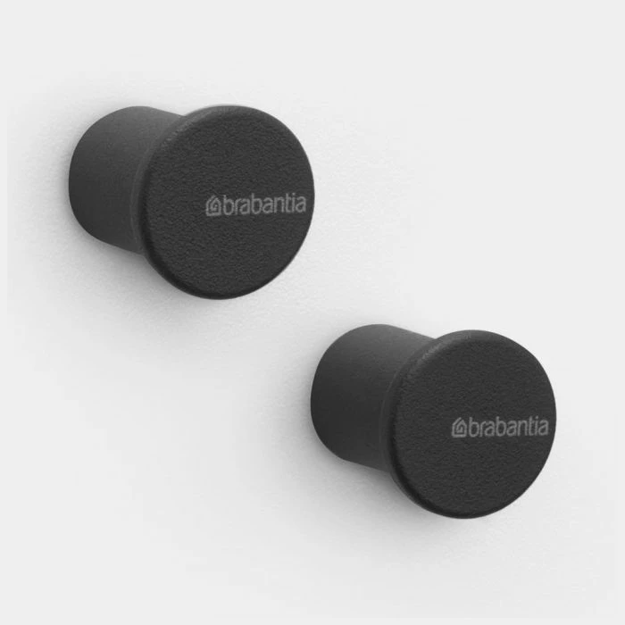 Kuke peshqiri Brabantia MINDSET MPN 303401, montim në mur, deri 2 kg, mineral grey, set 2 copë