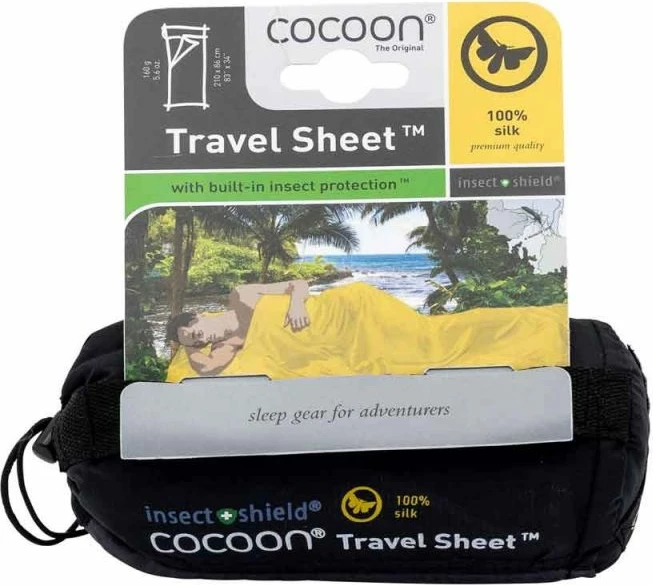 Thes gjumi i hollë COCOON Insect Shield, mëndafsh, 218x90 cm, gri