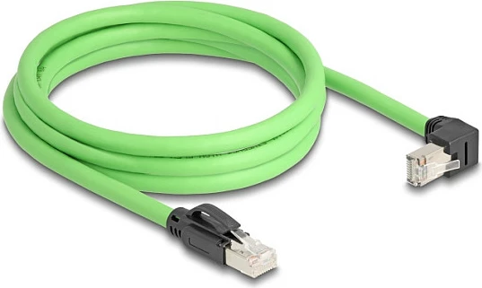 Kabllo rrjeti DeLOCK RJ45 Cat6a, 2 m, SF/UTP, njëra anë këndore, e gjelbër