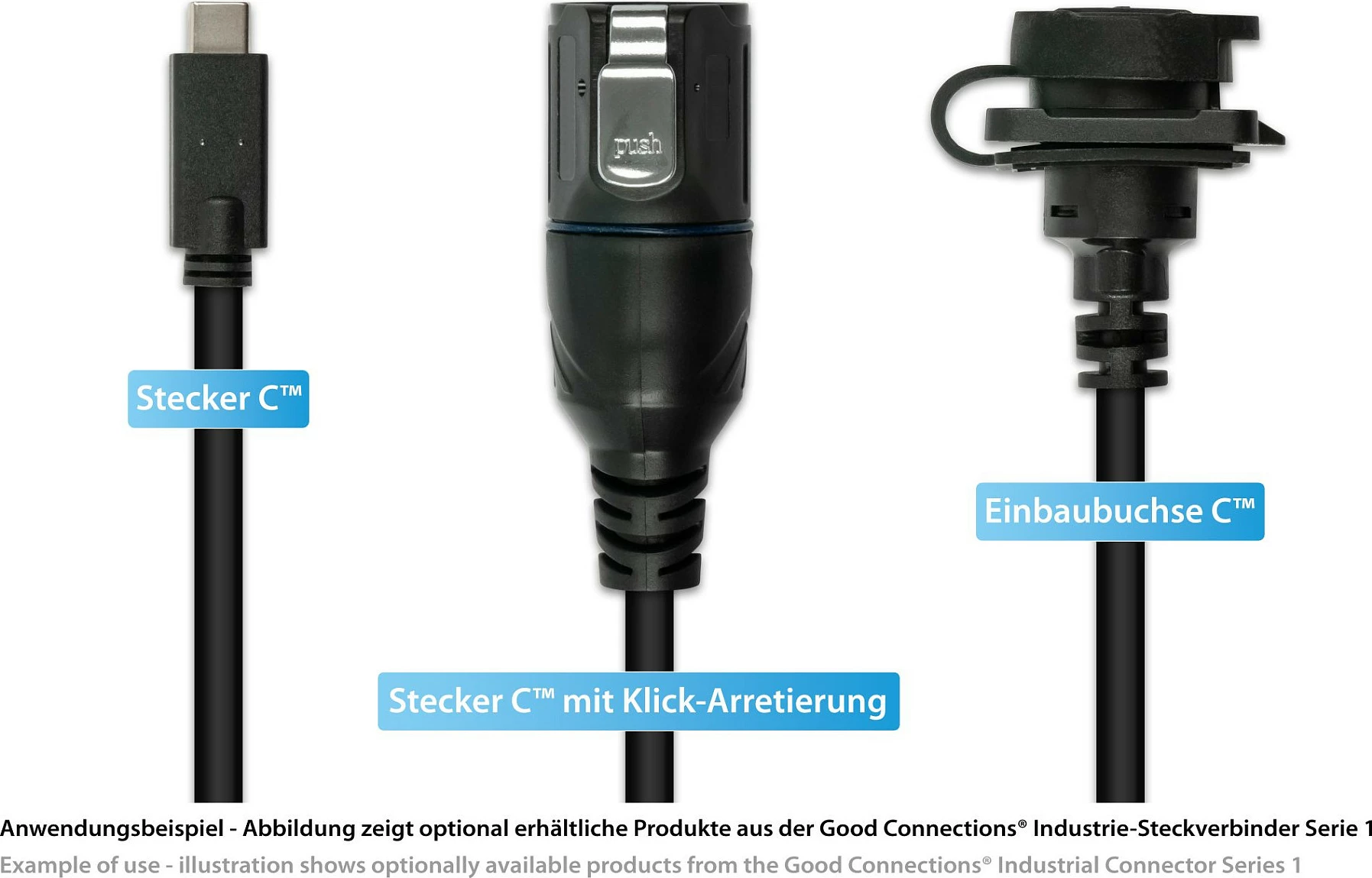Kabllo USB-C GoodConnections 0.5 m, USB 3.2 Gen 2, 10 Gbit/s, zgjatës male-në-femër, e zezë
