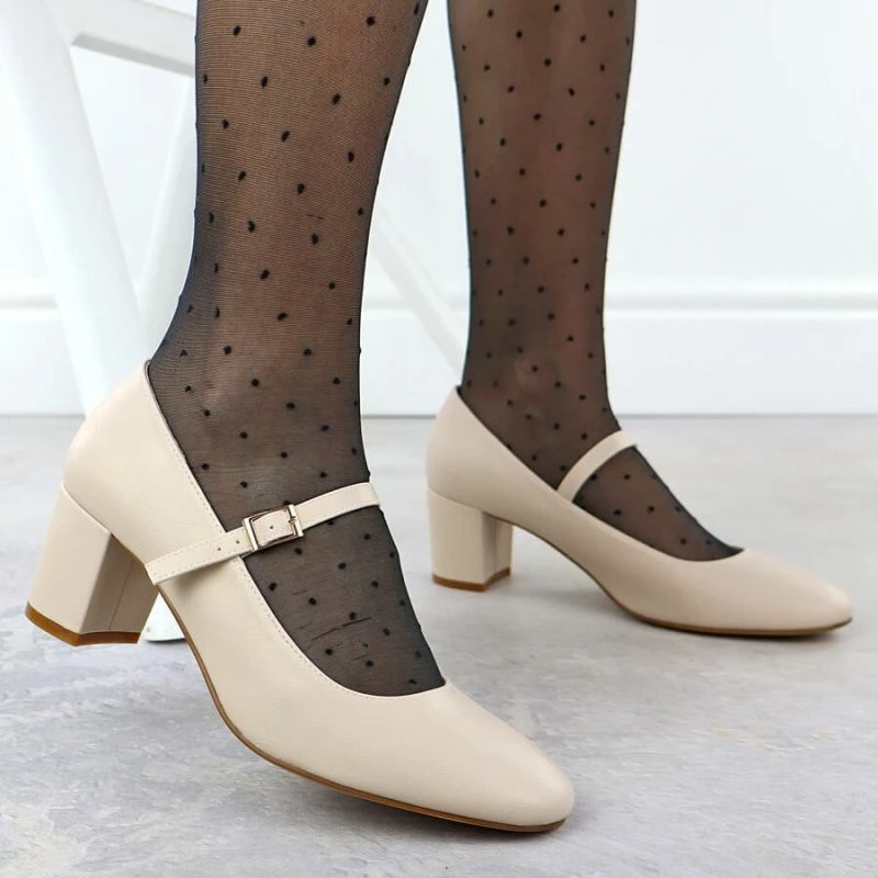 Këpucë elegante për femra Leone, nude