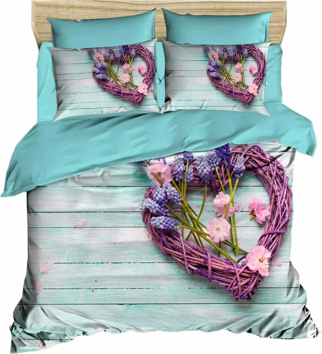 Set mbulesë për jorgan king size, ngjyrë turquoise, vjollcë dhe e gjelbër, L'essentiel, 189
