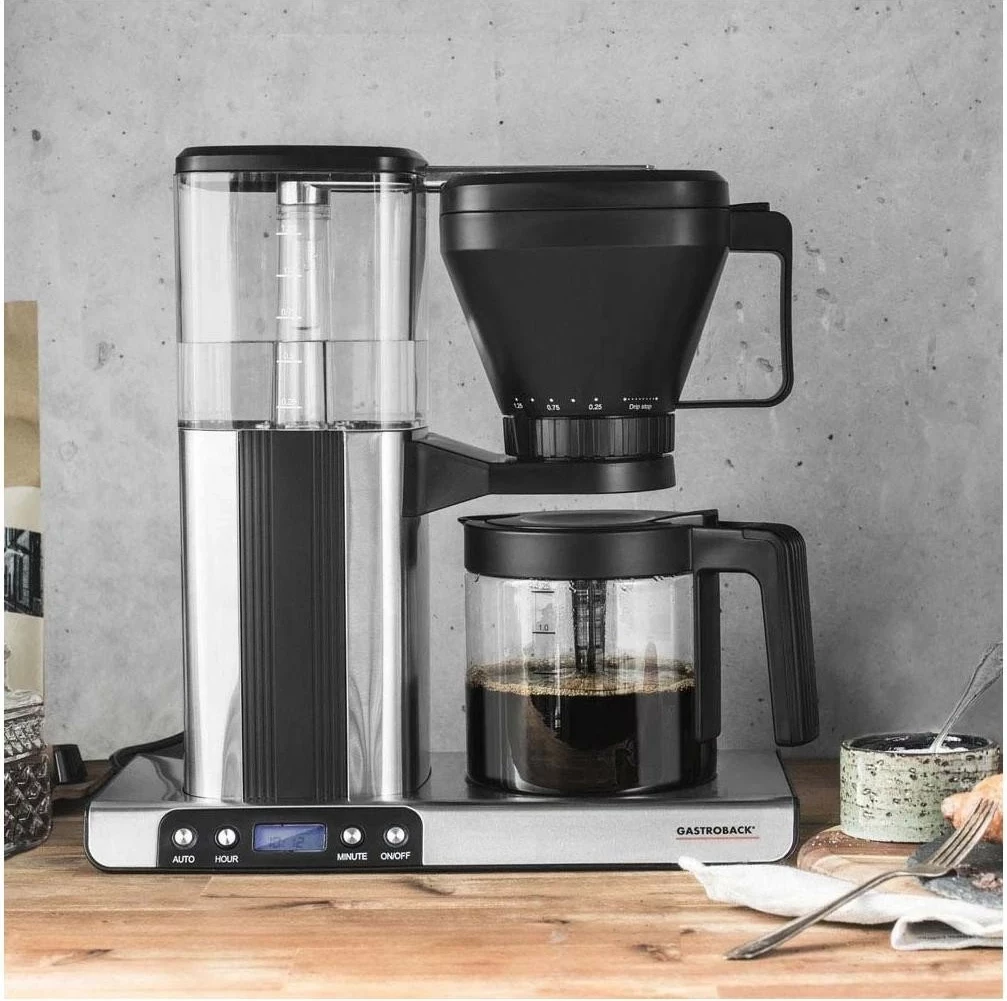 Aparat kafeje Gastroback 42706, 1.25L, 1550W, ngjyrë argjendi