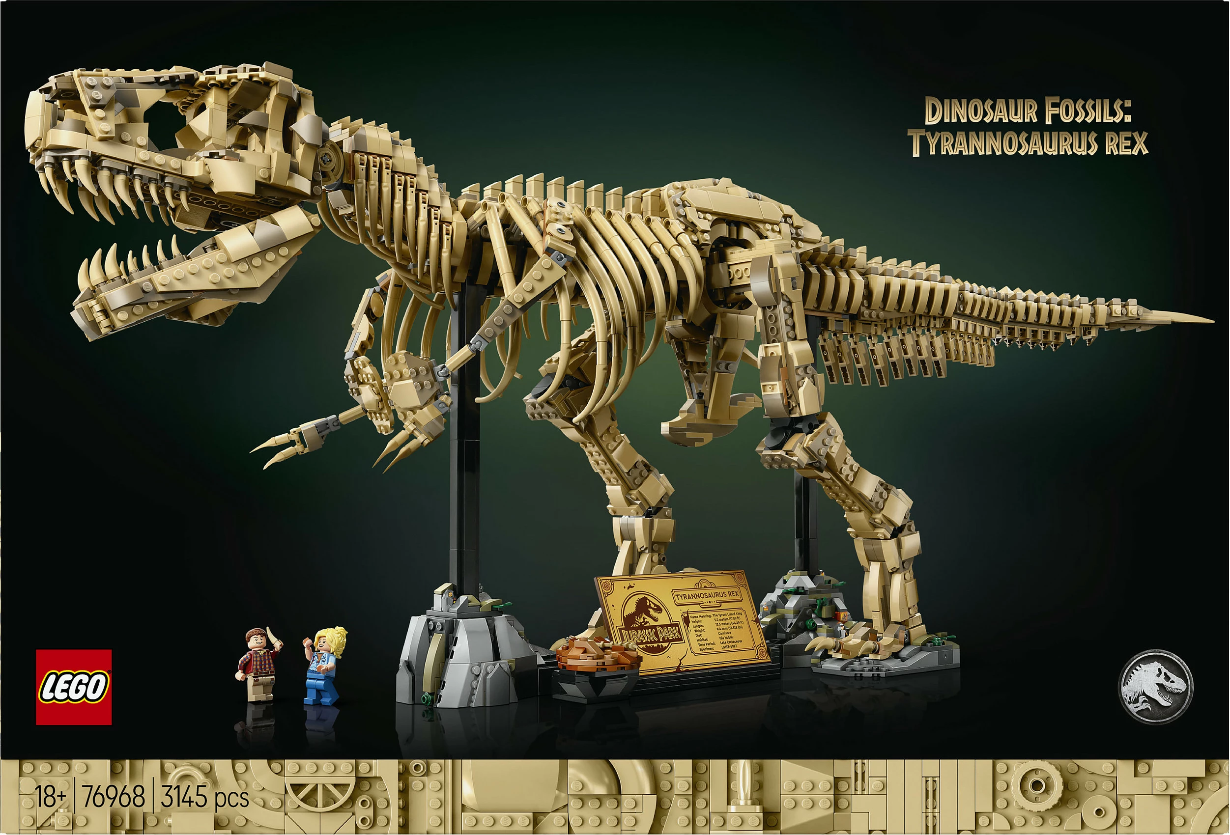 Set ndërtimi LEGO Jurassic World 76968 Dinosaur Fossils: Tyrannosaurus Rex, 3145 copë, Shumëngjyrësh
