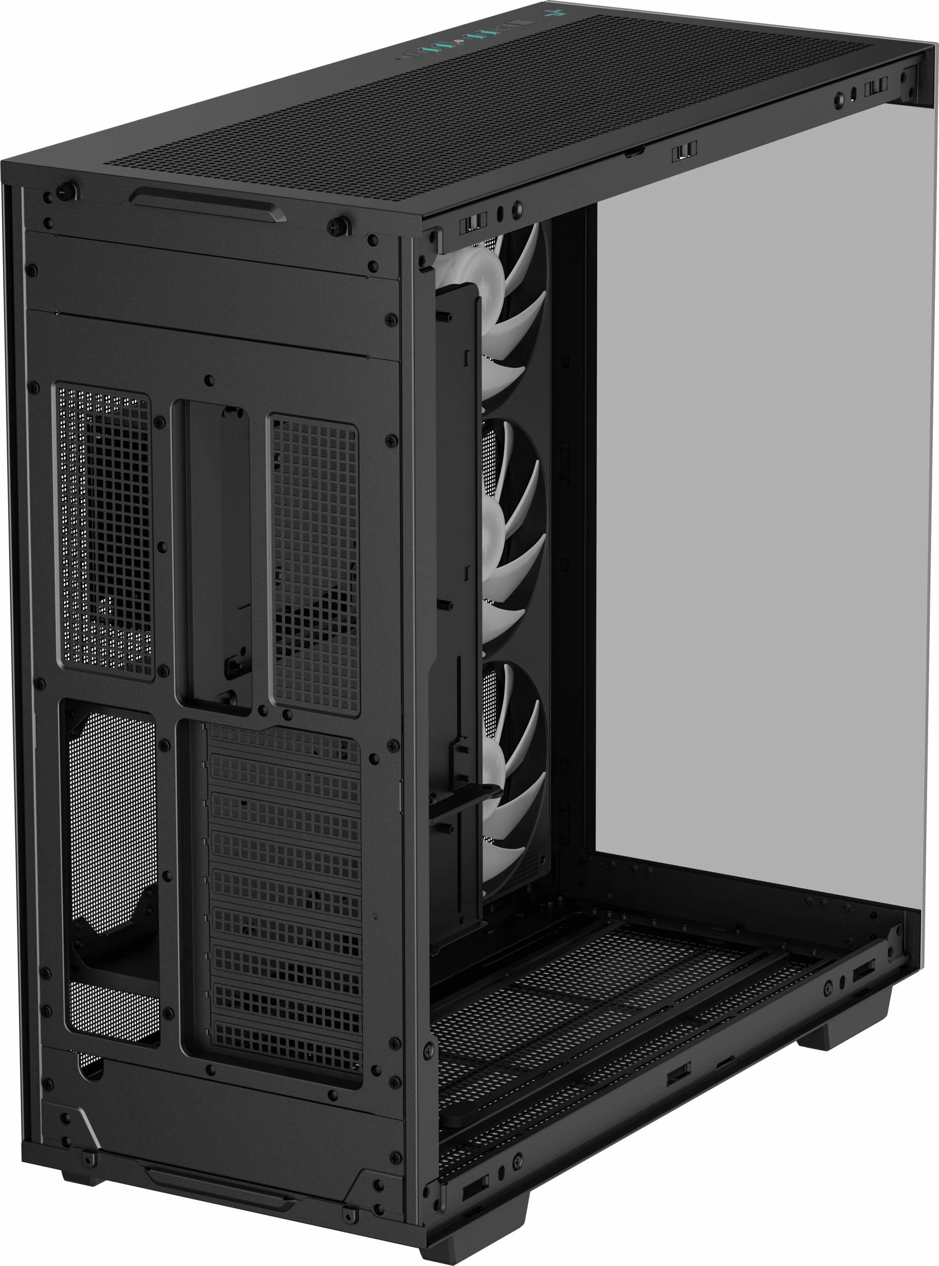 Kasë Deepcool CH780 (R-CH780-BKADE41-G-1) Full Tower ATX/E-ATX, xham i temperuar panoramik, ARGB, 3x140mm fana, e zezë