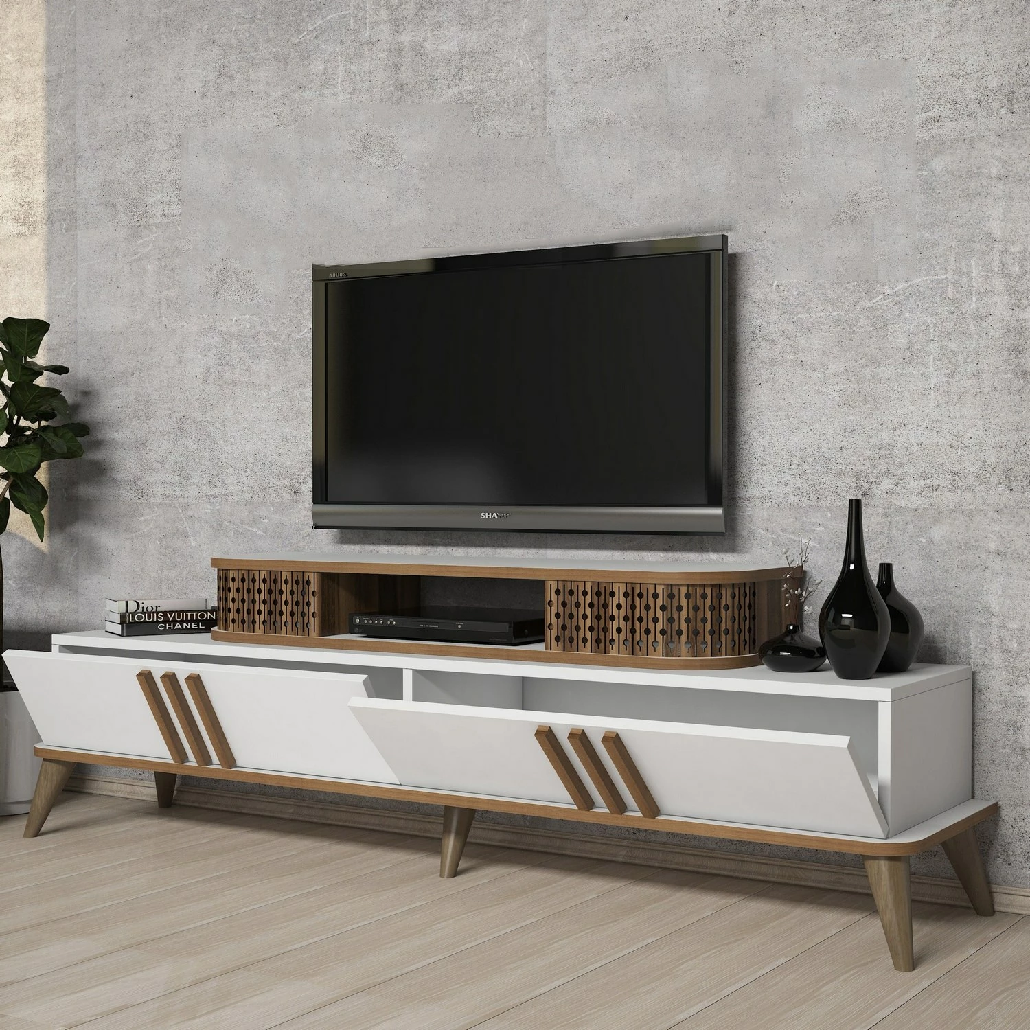 Komodë TV Skye Decor, Eylul, e bardhë