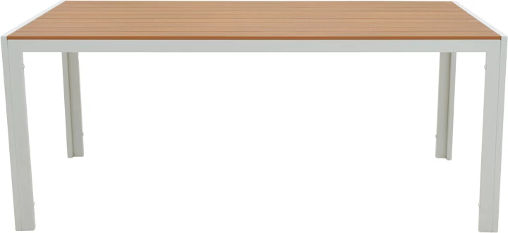 Tavolinë me karrige Nares-Moritz A, 7 copë,, alumin dhe dru, ngjyrë natyrale, 180x90x72.5cm