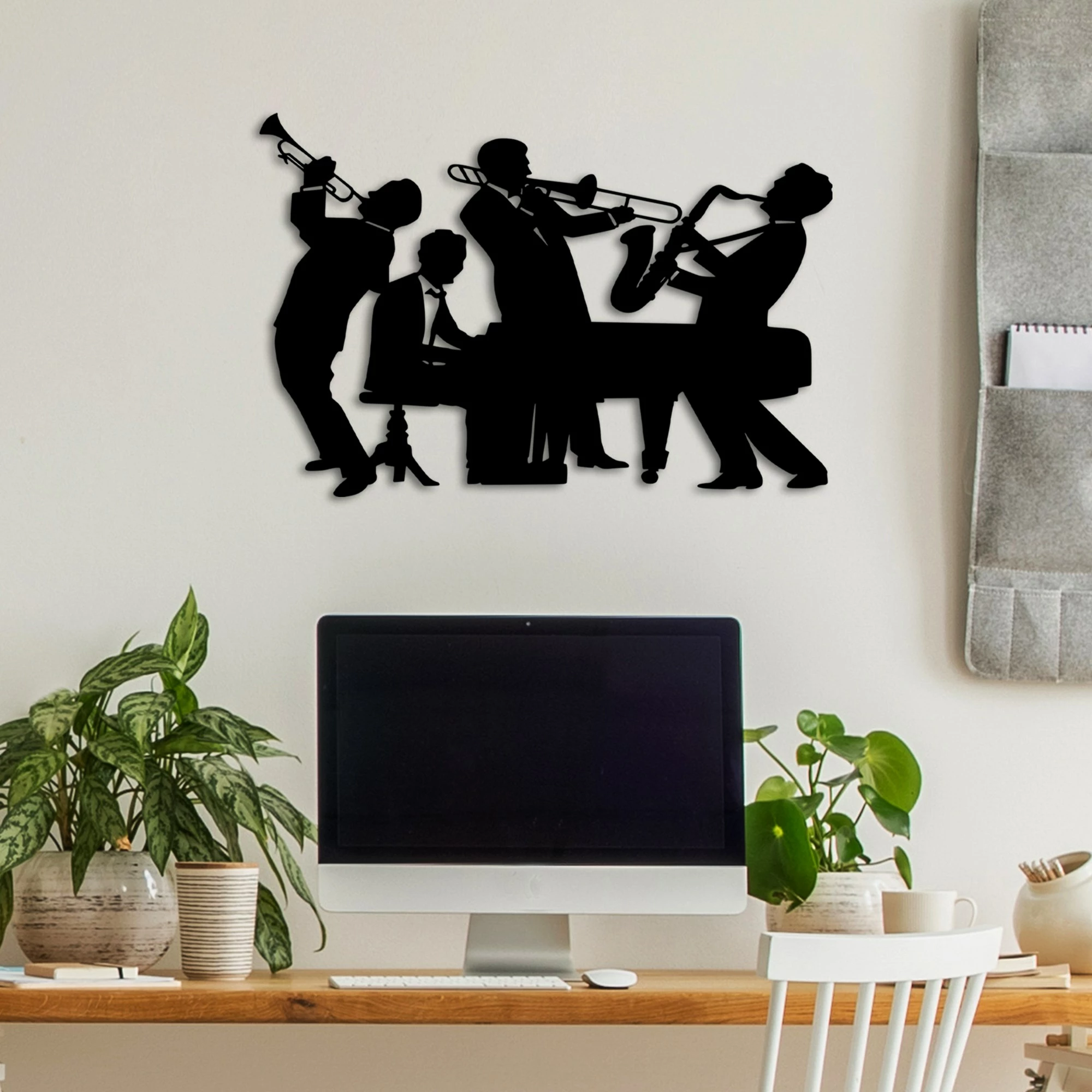 Aksesor muri dekorativ prej metali, muzikantë, Wallity, M