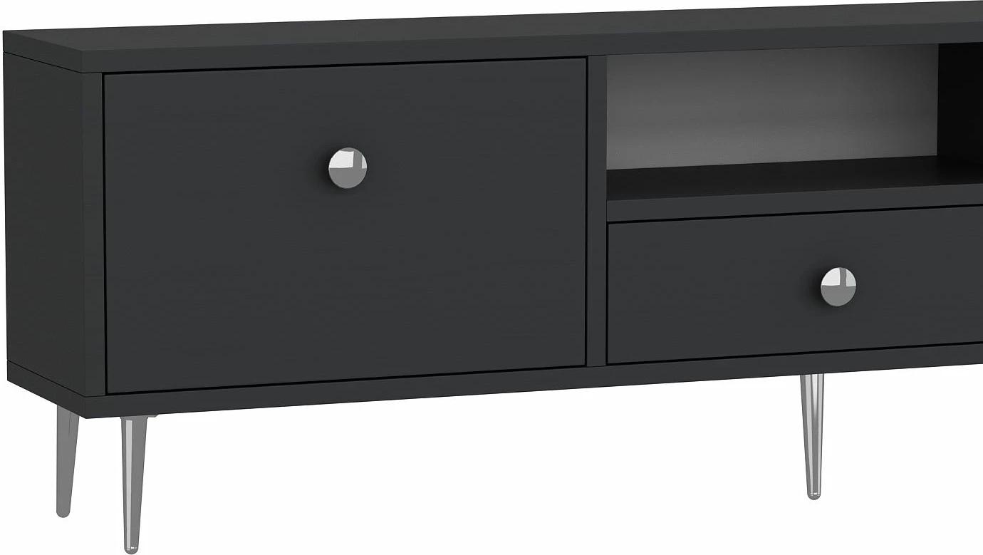 Komodë për TV Skye Decor, 1307-DROP-1, antracit, argjend
