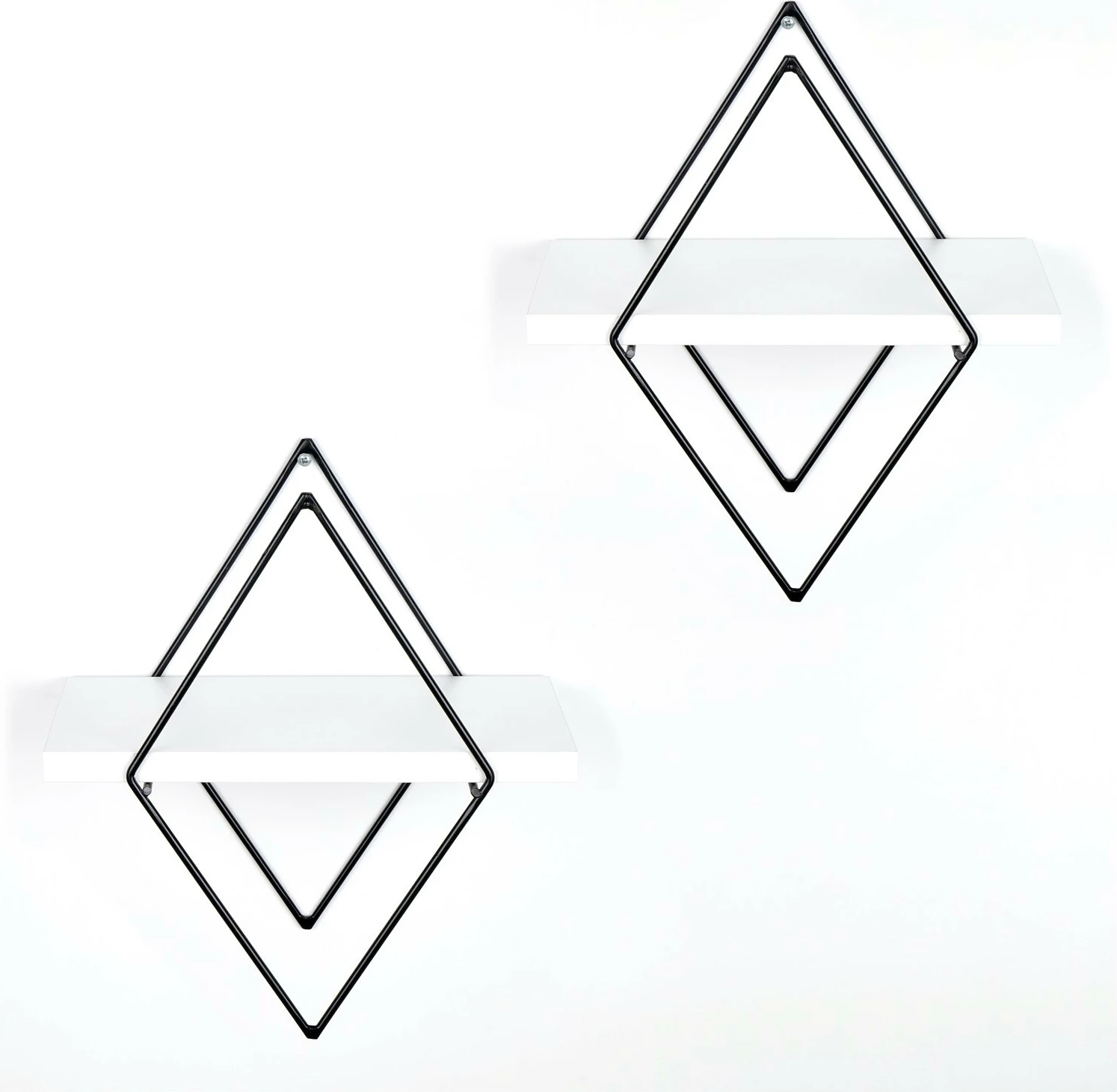 Raft dekorativ metalik për mur Hanah Home, Wr057, i bardhë (2 copë)