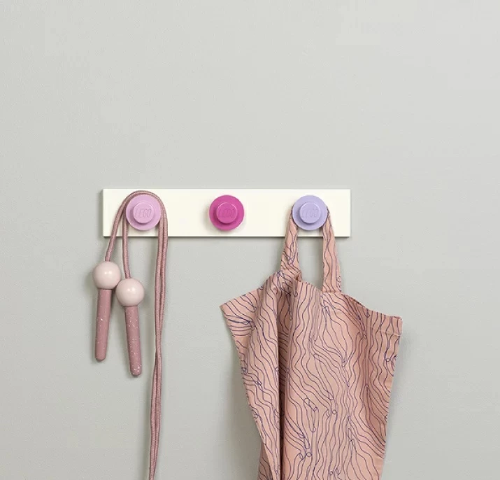 Varëse muri LEGO Wall Hanger Rack, 3 grepa, pink/dark pink/lilac