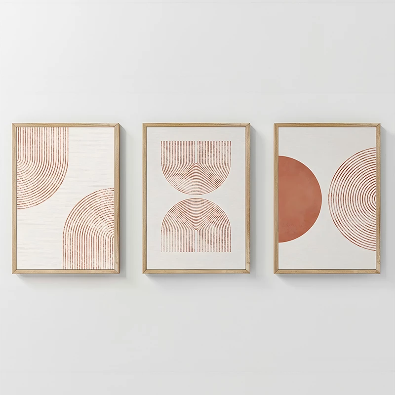 Dekor muri në kornizë Chilen triptik, printim digjital, shumëngjyrësh, 33x1.5x48cm, set prej 3 pjesësh