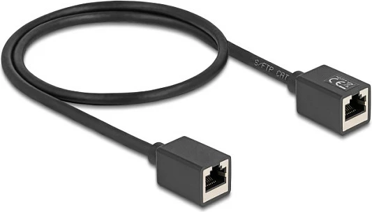 Kabllo rrjeti DeLOCK 90324, Cat6a S/FTP, RJ-45 femër-femër, 0.5 m, e zezë