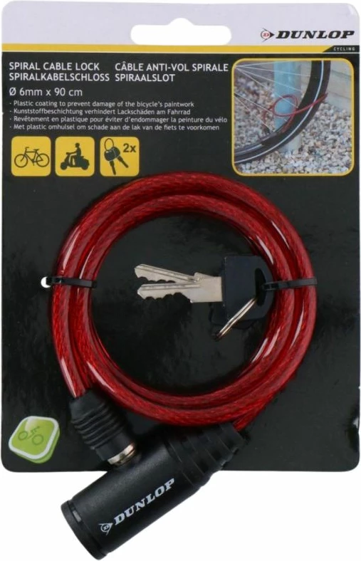 Kyç për bicikletë Dunlop, i kuq