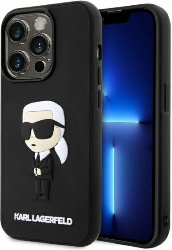 Kapak telefoni Karl Lagerfeld KLHCP14L3DRKINK iPhone 14 Pro 6.1, i zi