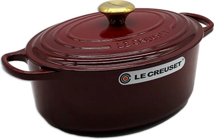 Tenxhere gize ovale, Le Creuset Signature Roaster 29 cm, me kapak, Rhone e kuqe e errët