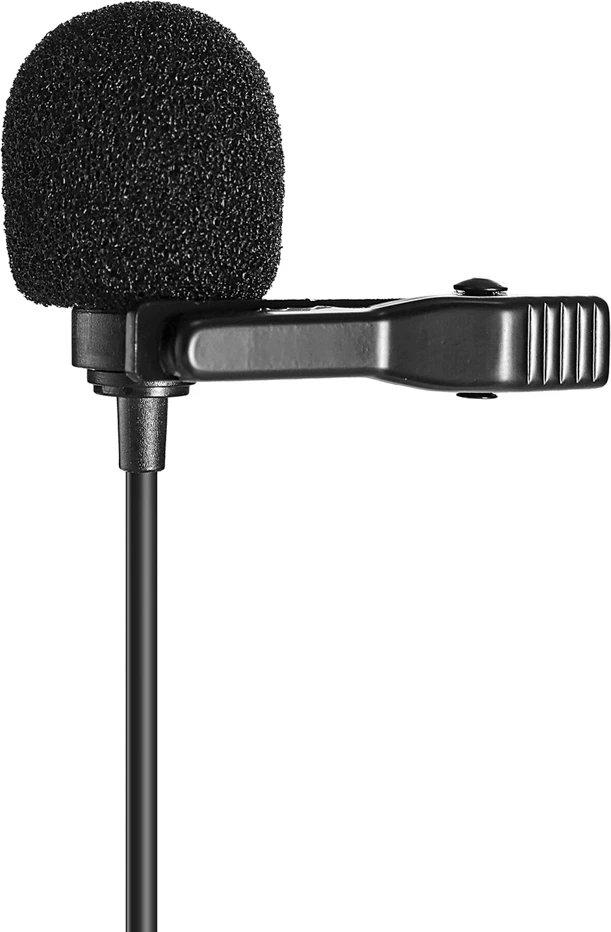 Mikrofon lavalier i lidhur BOYA BY-M1 Pro II, 3.5mm TRRS, kabllo 6 m, me monitorim, i zi, set me klip dhe mbrojtës ere