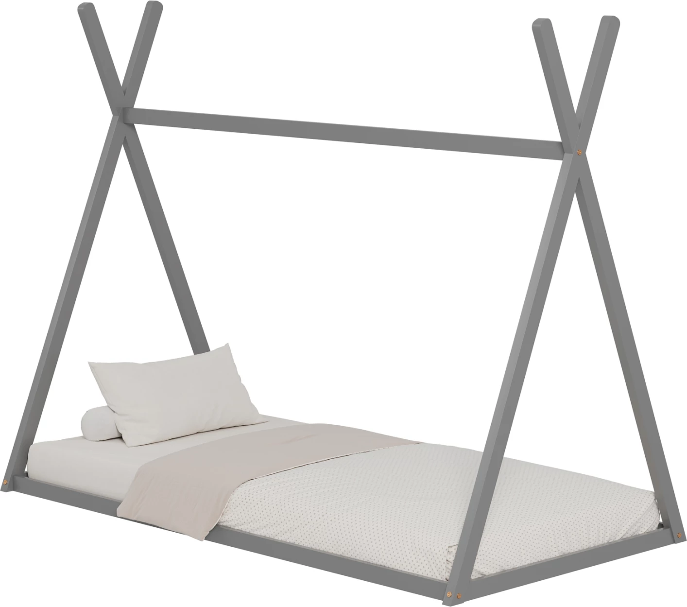 Krevet për fëmijë MUNK FH681.05 t.MONTESSORI dru pishe i fortë në gri- 190x90cm