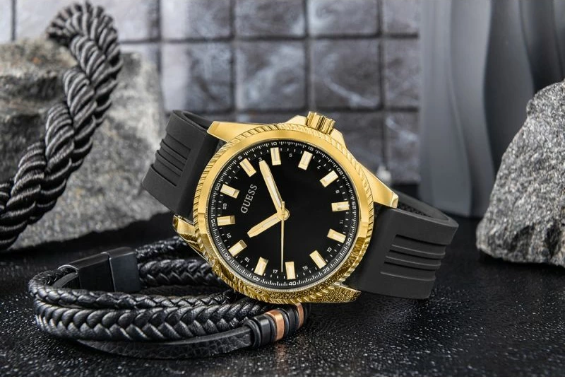 Orë dore meshkuj Guess Champ GW0639G2, set me kuti