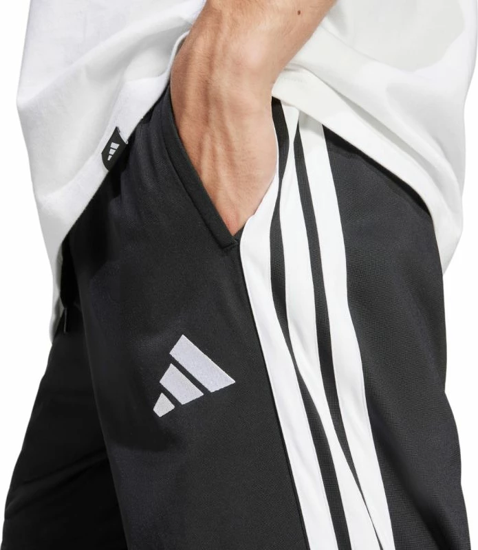 Pantallona për meshkuj adidas 3-Stripes Tricot Regular-Fit Open Hem JI8802, të zeza [Madhësia: S]