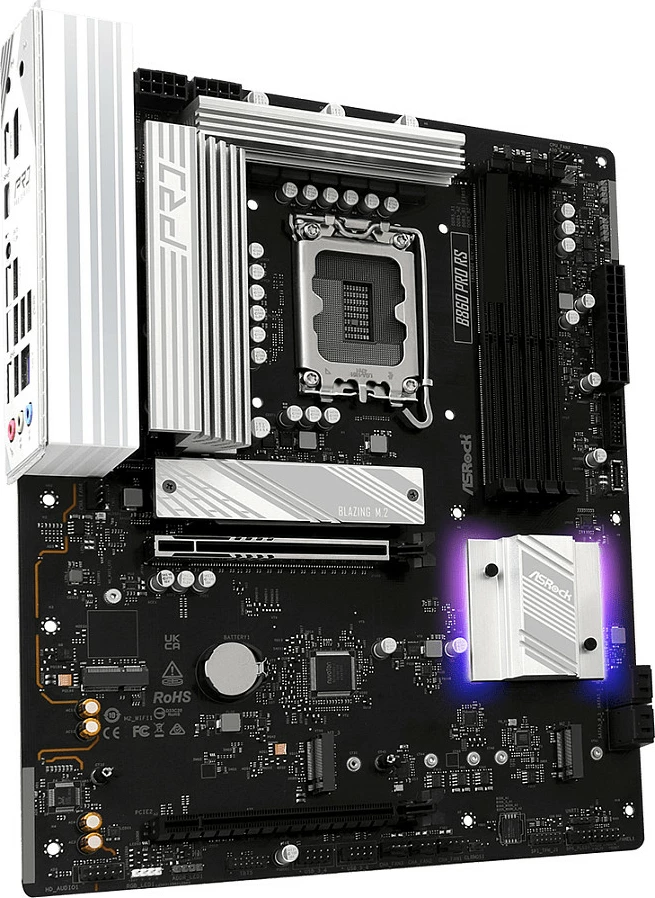 Pllakë amë ASRock B860 Pro RS, LGA 1851, Intel B860, DDR5 deri 256GB, ATX, zi/bardh