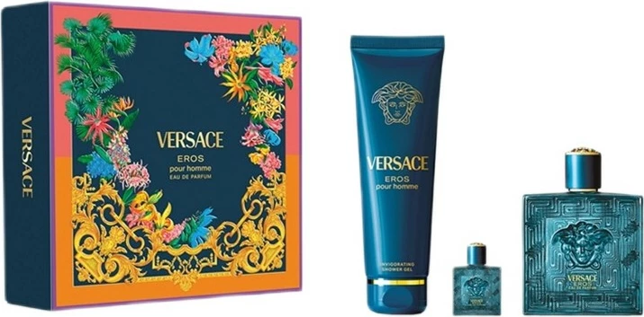 Set Eau de Parfum për meshkuj Versace Eros 100ml + shower gel 150ml + parfum mini 5ml