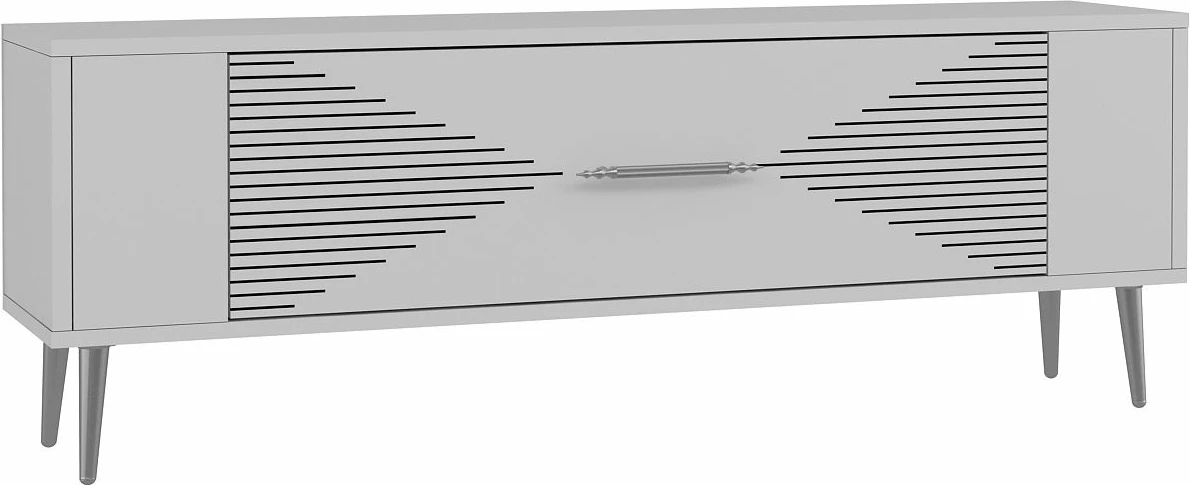 Komodë TV Skye Decor, Retrol1, e bardhë, argjend