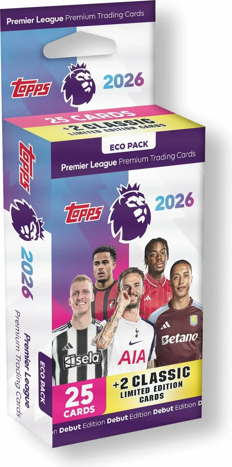 Set kartash koleksionuese TOPPS Premier League 2025/26 ECO Pack, 27 copë (25 + 2 Classic LE)
