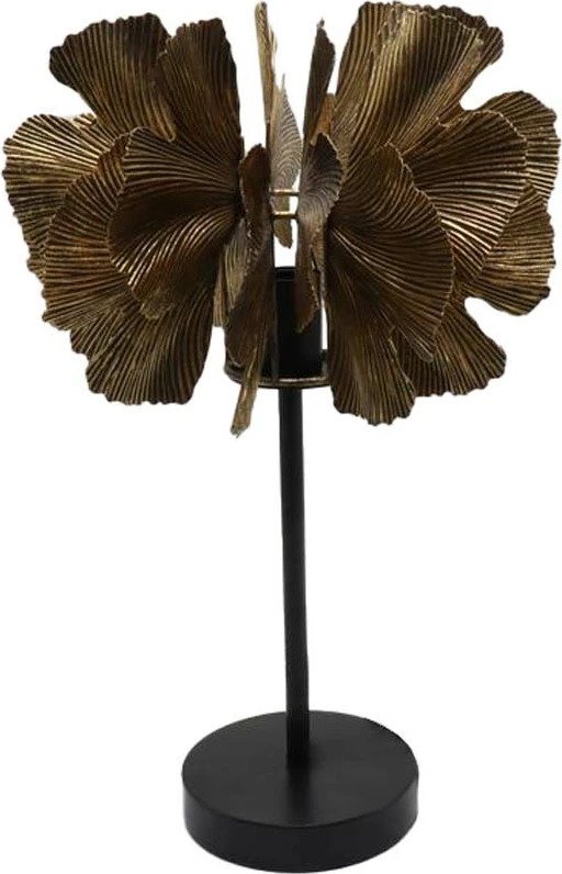 Llambë tavoline Blossom, metal, ngjyrë ari kafe e zezë, 34.5x34.5x55cm