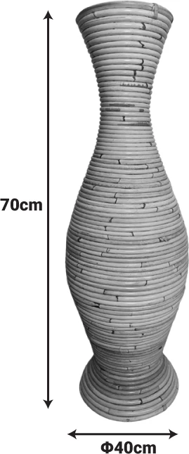 Vazo Virnia, ratan PE, ngjyrë natyrale, 40x70cm