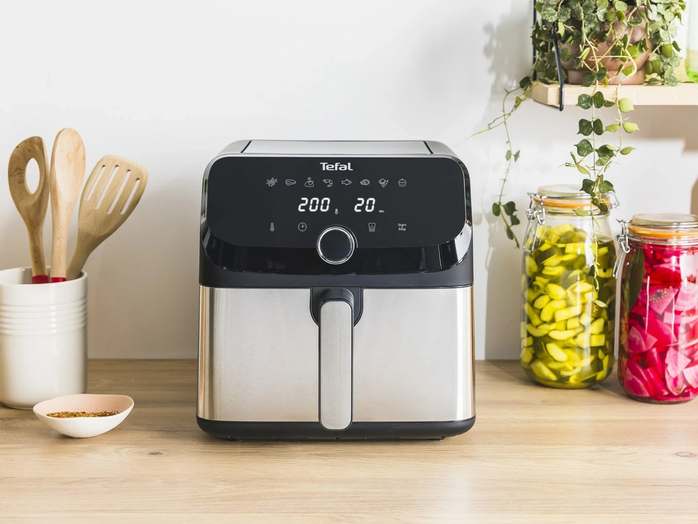 Fritezë me ajër të nxehtë Tefal Easy Fry Mega EY855D10, 7.5 L, E zezë, Inox