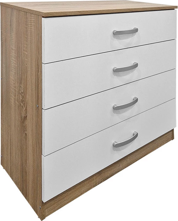 Set dhome gjumi Athos, sonoma e bardhë, krevat 160x200cm, set 4 pjesësh