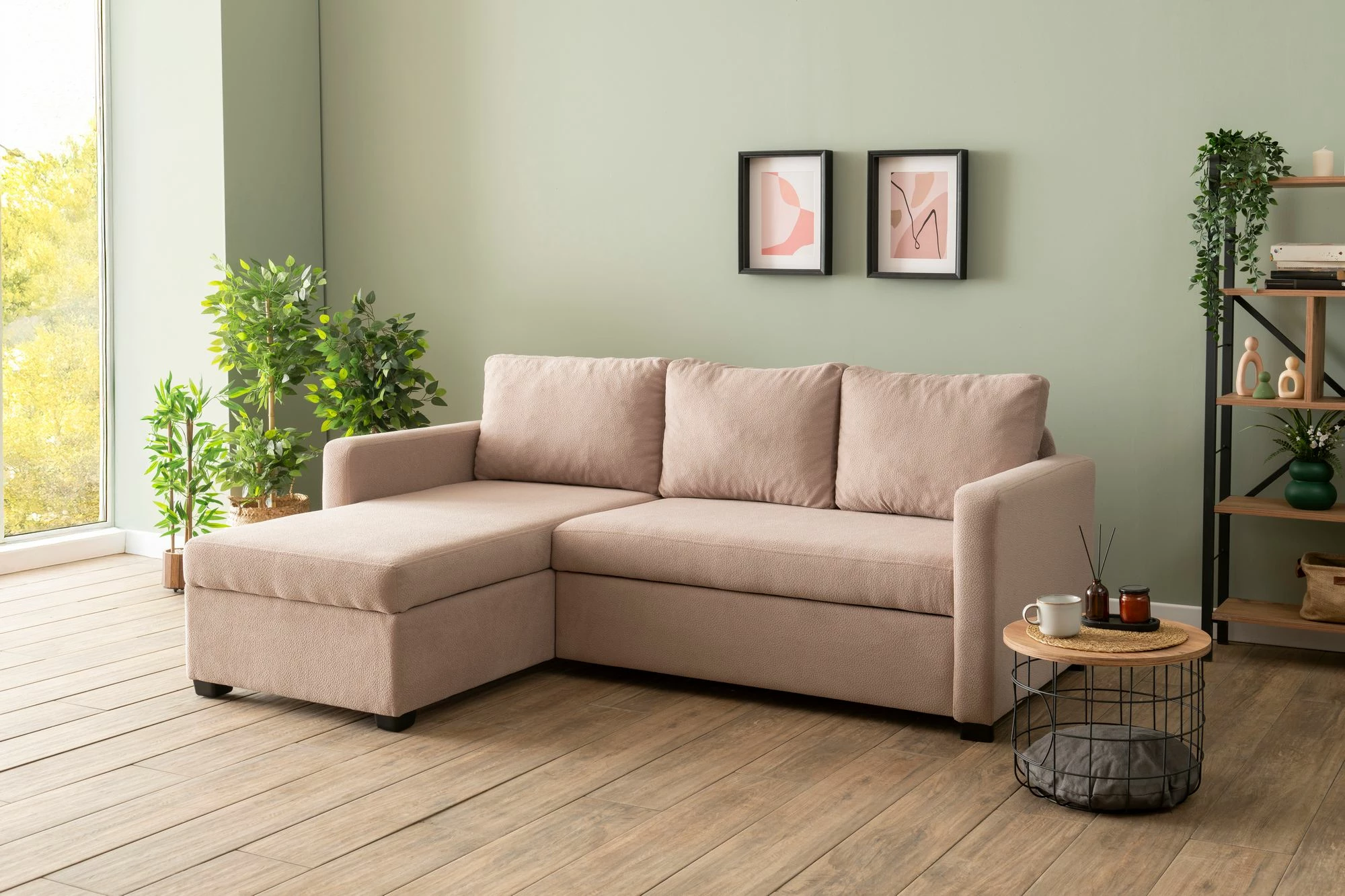 Kënd-sofë krevati Atelier del Sofa, ngjyrë mink