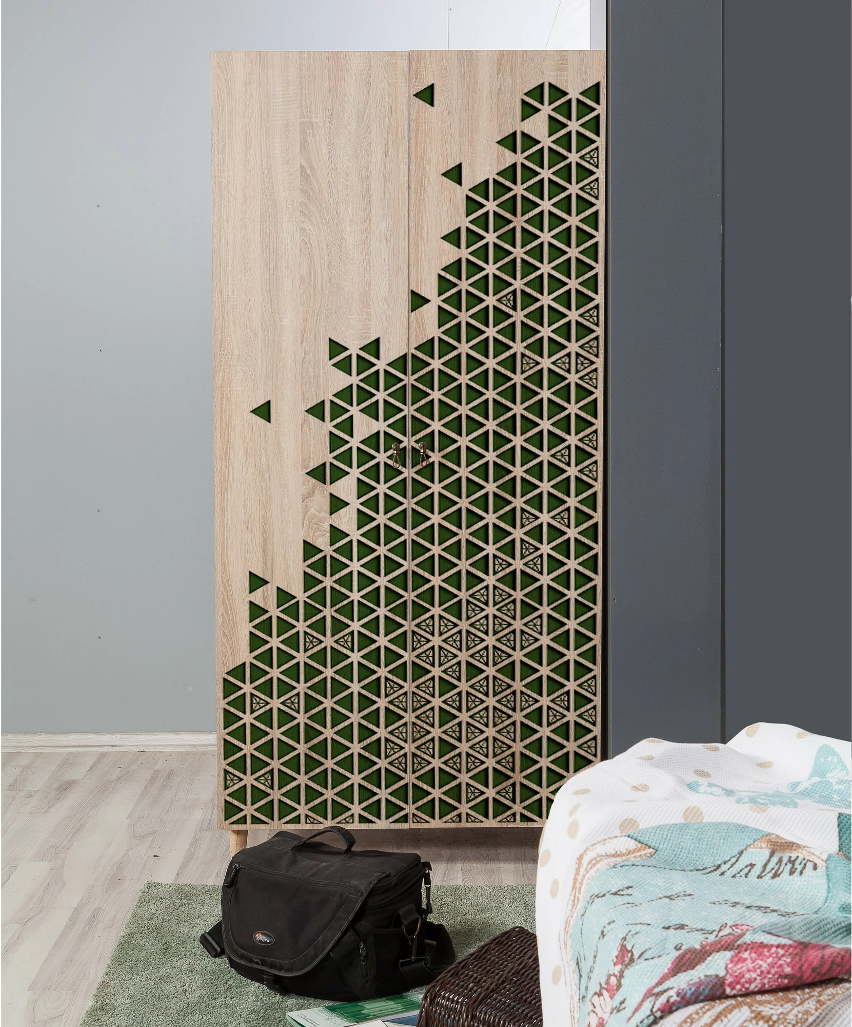 Dollap Skye Decor, stil modern, ngjyrë lisi Sonoma, 90x192x52cm